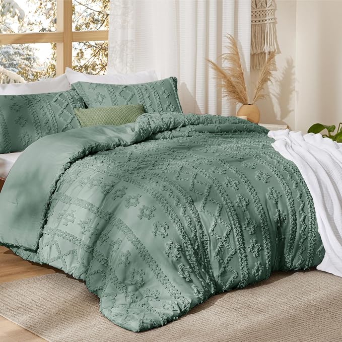 Bedsure Tufted Boho Comforter Set Twin Size - Image 2
