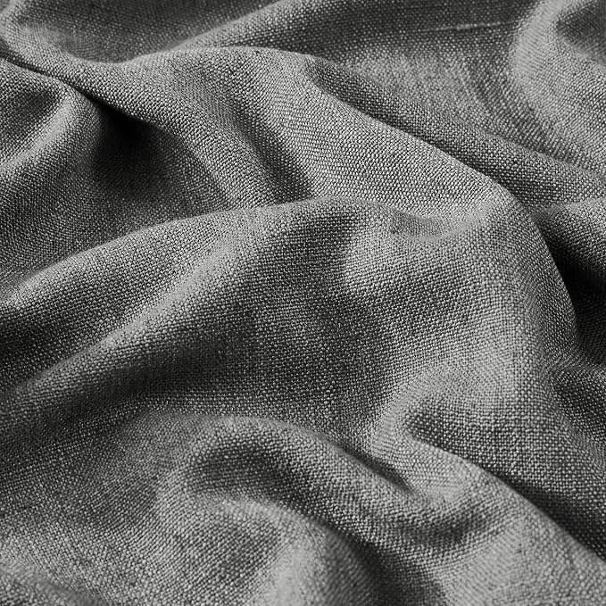 Vision Home Pinch Pleated Dark Grey Blackout Curtains 84 inch Linen Blended - Image 5