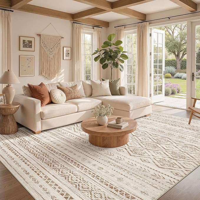 Nakagishi Area Rug Living Room Rugs: 6x9 Large Soft Machine Washable Boho - Image 2