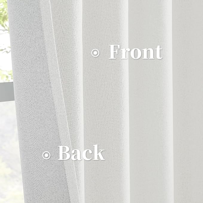 Blackout Natural Curtains 108 Inch Length, Modern Curtains Back Tab, Pleated - Image 4