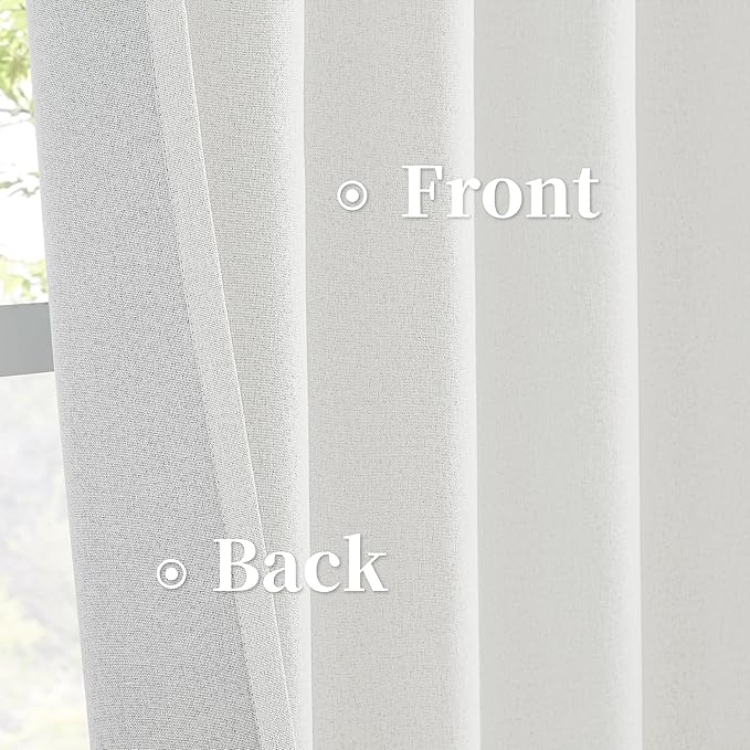 Cream White Blackout Curtains for Small Windows Short 100% Room Darkening Sound - Image 4