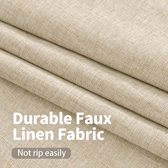 YoungsTex Natural Linen 100% Blackout Curtains - Image 5