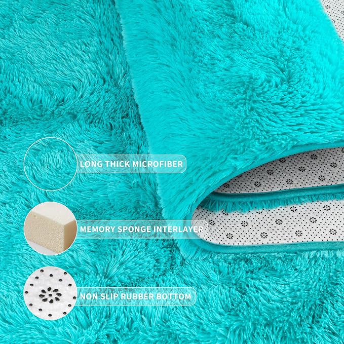 Super Soft Fluffy Rug for Bedroom, Modern Shaggy Fuzzy Kids Rugs for Living Room - Image 6