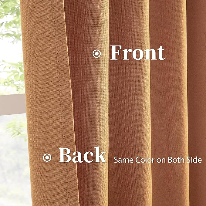 Blackout Linen Curtains 2 Panels Set 84 Inch Length 7 FT - Image 4