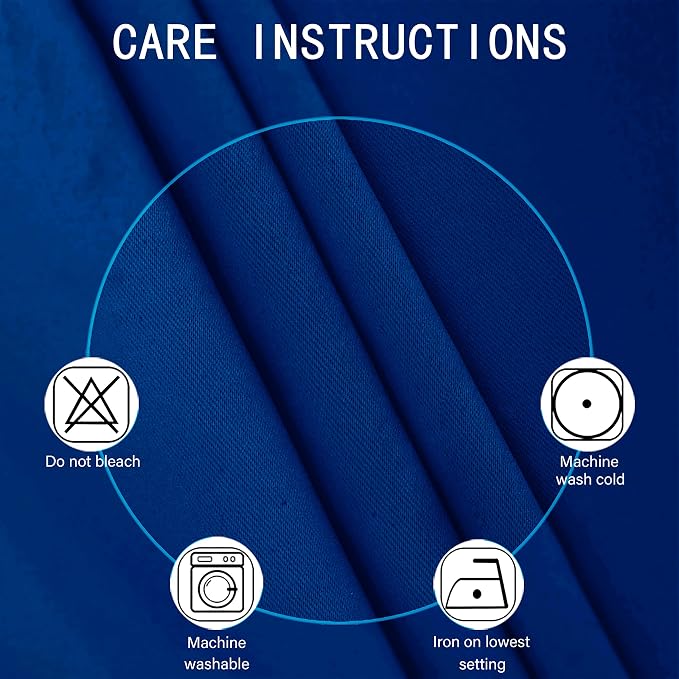 Blackout Curtains 52 x 72 inch/Royal Blue Curtains Set of 2 Panels/Thermal - Image 4