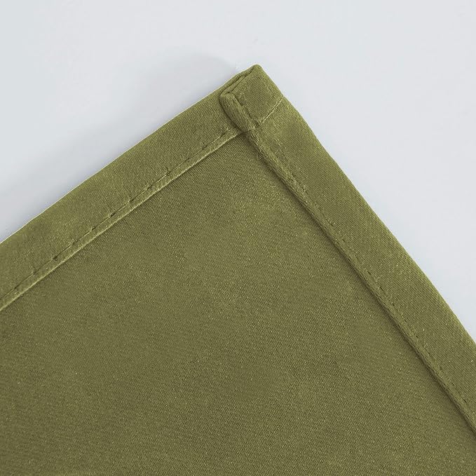 Blackout Curtains 52 x 45 inch/Olive Green Curtains Set of 2 Panels/Thermal - Image 8