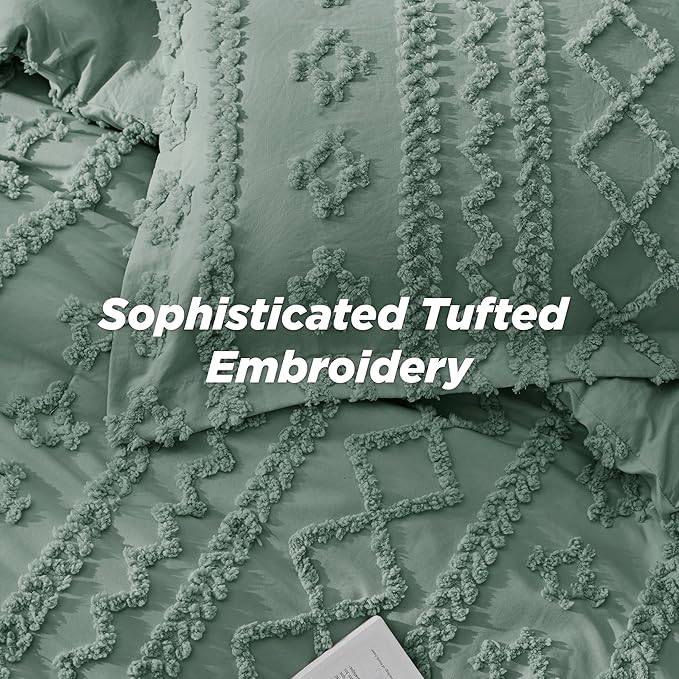 Bedsure Tufted Boho Comforter Set Twin Size - Image 5