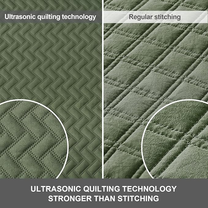 Hansleep Olive Green Quilt King Size - Image 5
