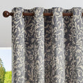 jinchan Blue Floral Blackout Curtians 72 Inch Vintage Grommet 2 Panels | Room by JINCHAN