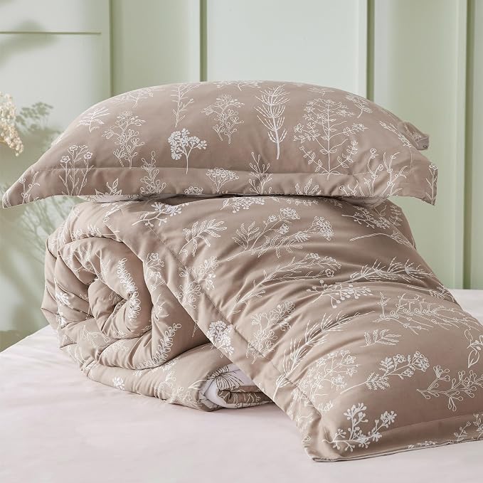 Bedsure Light Taupe California King Comforter Set - Image 7