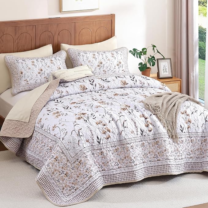 WONGS BEDDING Floral Quilt Set Queen - Image 2