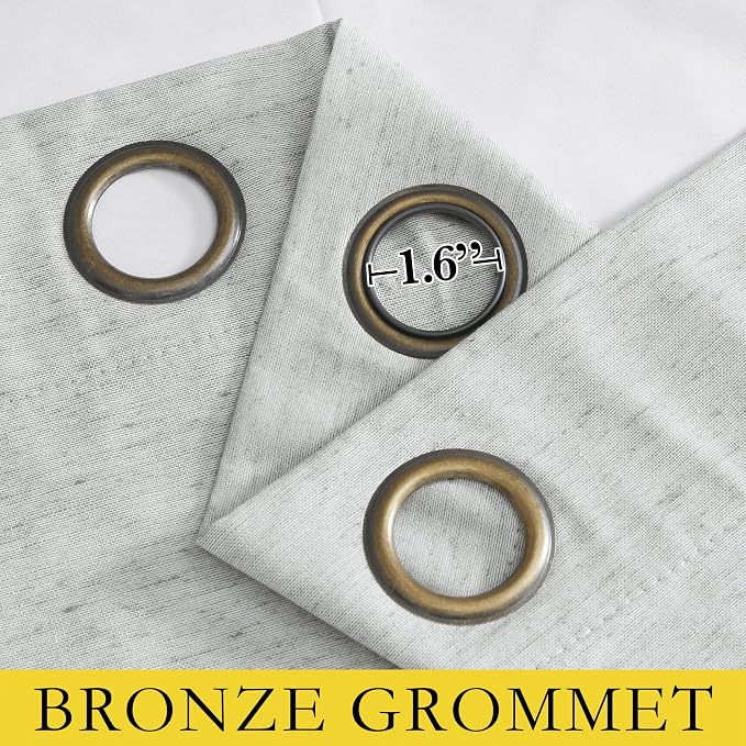 NICETOWN Grey Living Room Completely Shaded Linen Draperies, 2 Pieces, W62 x L72 - Image 6
