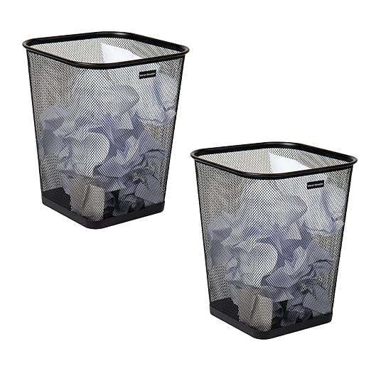 Mind Reader Mesh Trash Can, Waste Paper Basket, Metal Mesh, 9.75"L x 9.75"W x by MindReader