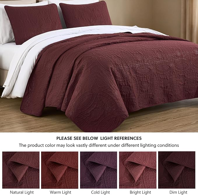 Chezmoi Collection Austin 3-piece Oversized Bedspread Coverlet Set - Image 5