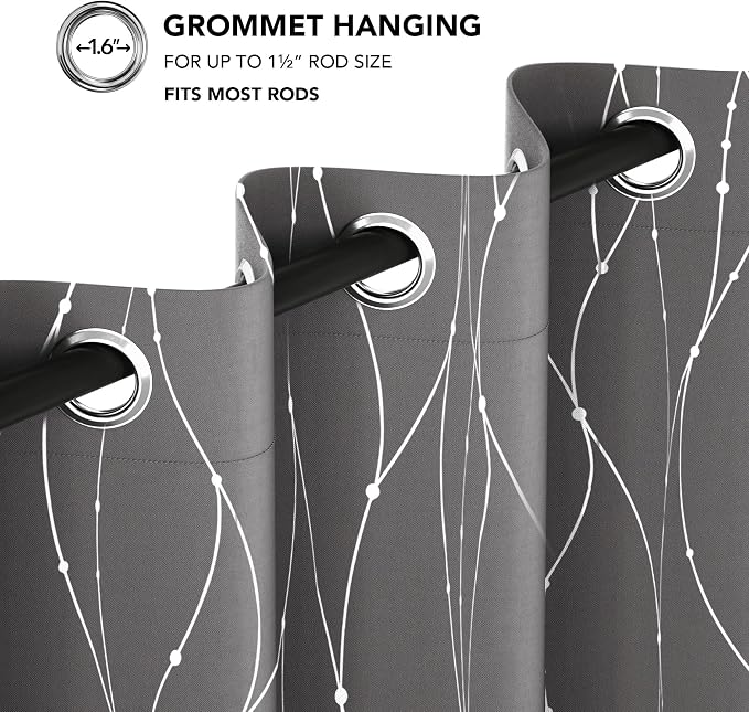 Deconovo 4 Panels Blackout Curtains, Thermal Insulated Soundproof Curtain Drapes - Image 7
