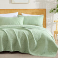 HLC.ME Lorenzo - Green Bedspreads & Coverlet Set - 3 Piece King Size Quilt Set by HomeLinenCollections