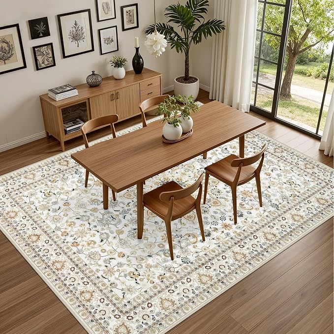 5x7 Area Rugs Living Room: Washable Vintage Rug - Image 5