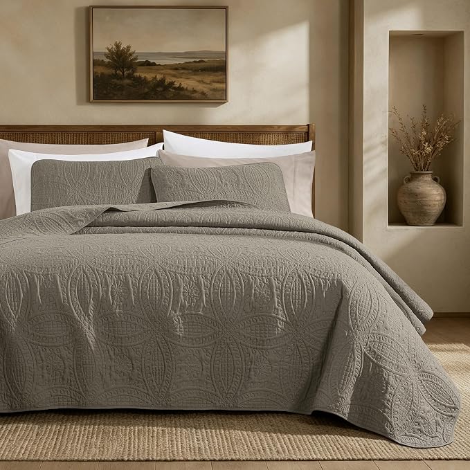 Chezmoi Collection Austin 3-piece Oversized Bedspread Coverlet Set - Image 2