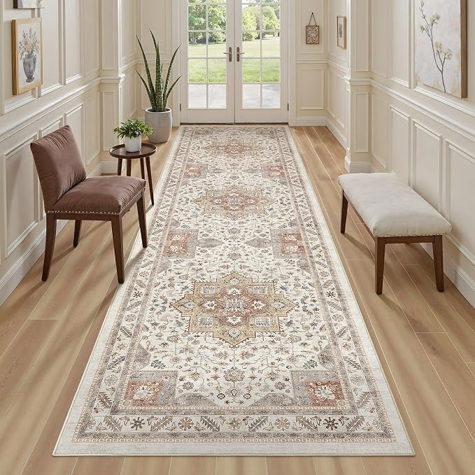 cotiled 3x8 Hallway Runner Rug for Entryway, Non-Slip Vintage, and Laundry Room - Image 4