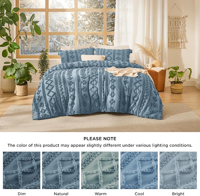 Bedsure Tufted Boho Comforter Set Queen Size - Image 7
