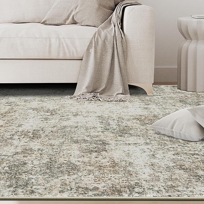 8x10 Area Rugs for Living Room Washable Bedroom Dining Room Beige Brown | - Image 9