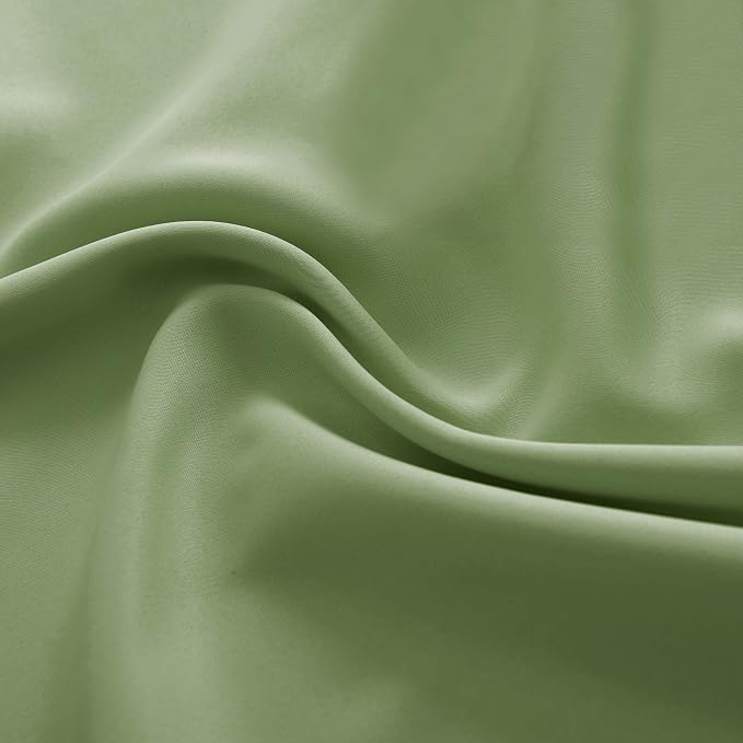 Sage Green Curtains 96 Inch Length Thermal Insulated Room Darkening Blackout - Image 7
