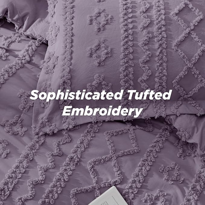 Bedsure Tufted Boho Comforter Set King Size - Image 4