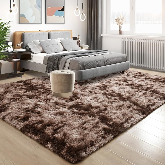 Soft Fluffy Rugs for Living Room, 5x8 Shaggy Area Rug for Bedroom, Modern Shag - Image 2