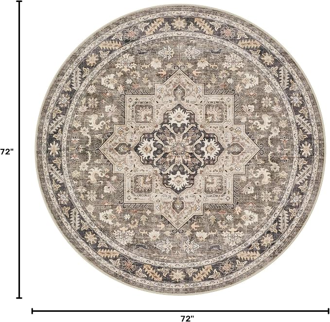cotiled 6ft Round Living Room Area Rug, Traditional, Dining Room, and Home - Image 2