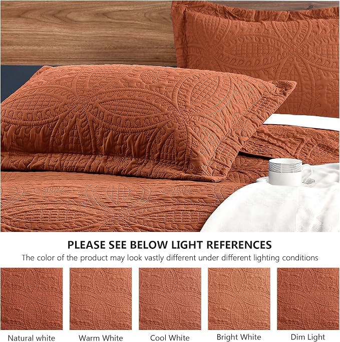 Love's cabin King Size Quilt Set Umber Bedspreads - Image 6