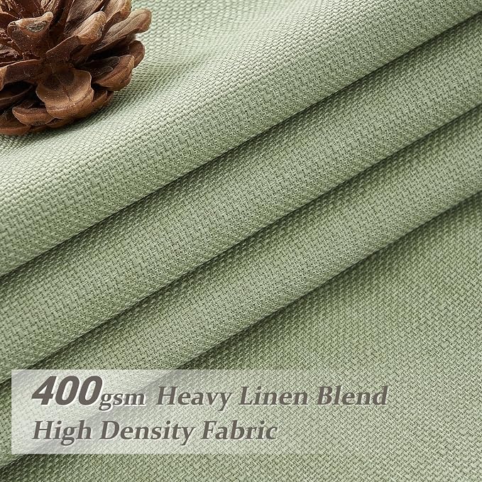 PleatedDrapes Blackout Linen Floor Length Curtains 105 Inches Long - Image 2