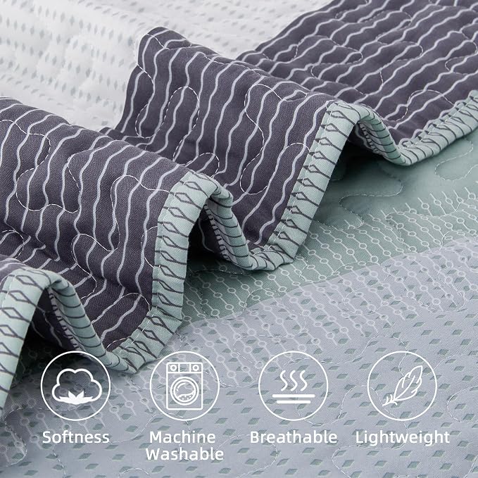 Oversized King Quilt Sage Green, 2 Pillowcases（120x120 Inch） - Image 5