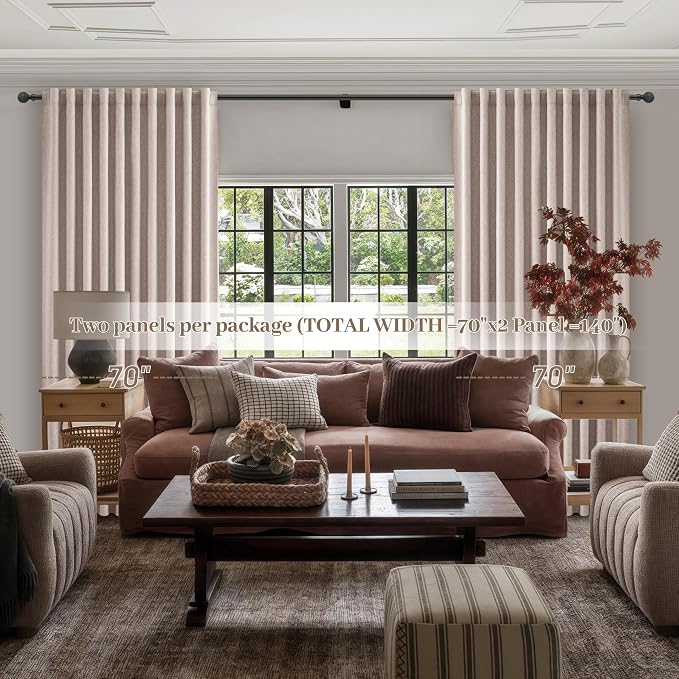 140 Inches Extra Wide Curtains Linen Farmhouse Insulated Thermal Large Window - Image 6
