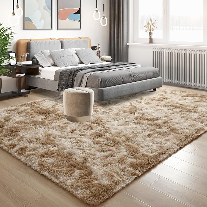 Fluffy Large Rugs for Living Room, Shag Area Rug 6x9 Soft Carpet for Bedroom - Image 3