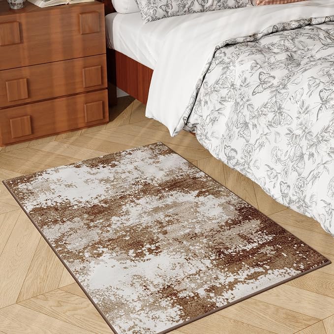 Brown Entryway Rug 2x3 Washable Welcome Door Mat Indoor 24x36 | Small Throw Rugs - Image 3