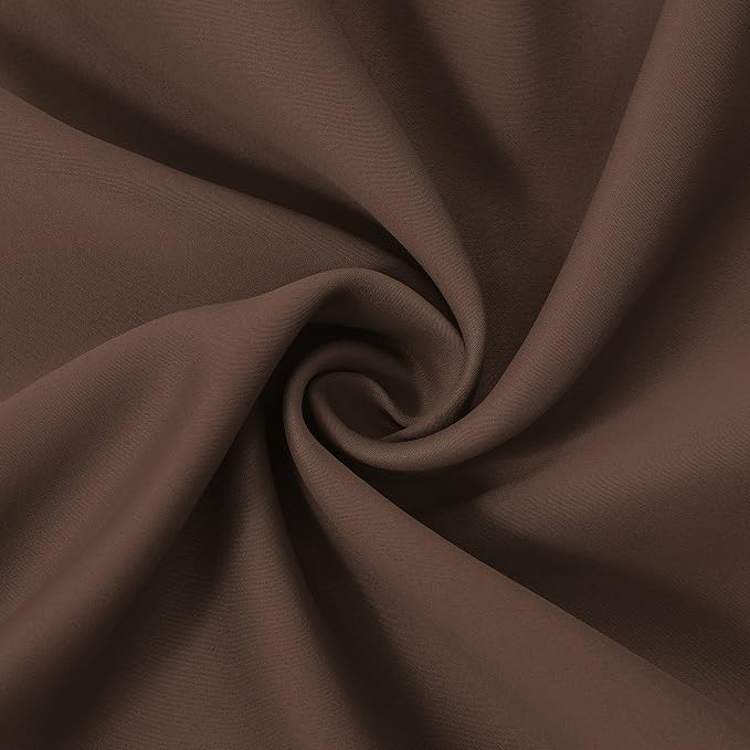 100% Blackout Curtains 52 x 72 Inch/Chocolate Brown Curtains 2 Panels - Image 9