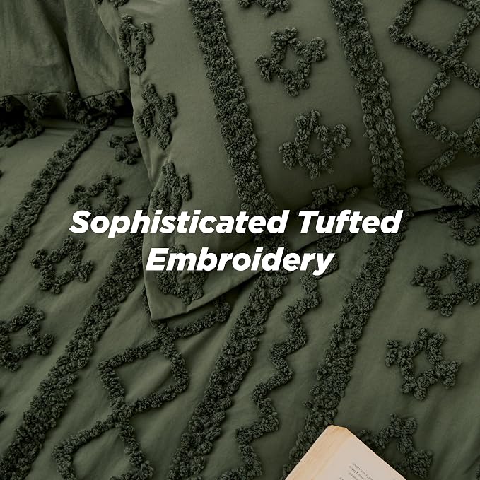 Bedsure Tufted Boho Comforter Set Oversized King - Image 5
