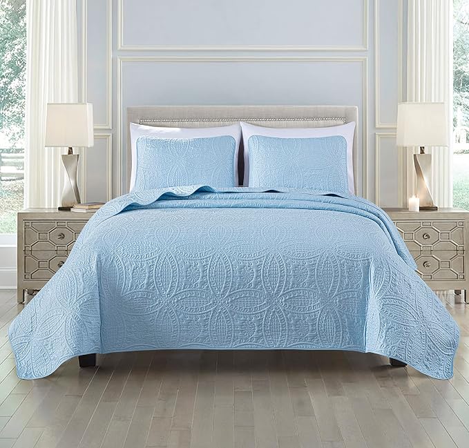 Chezmoi Collection Austin 3-Piece Oversized Bedspread Coverlet Set by ChezmoiCollection