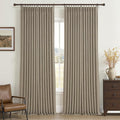 Extra Long Linen Blackout Dining Room Window Curtains 105 Inches 2 Panels Set by PleatedDrapes