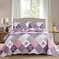 Dinjoy Boho Quilt Set Queen Size, Patchwork Floral Bedspreads, Reversible by DINJOY