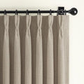 Pinch Pleated Warm Beige Blackout Mini Curtains 54 Inch Length 2 Panels by PleatedDrapes