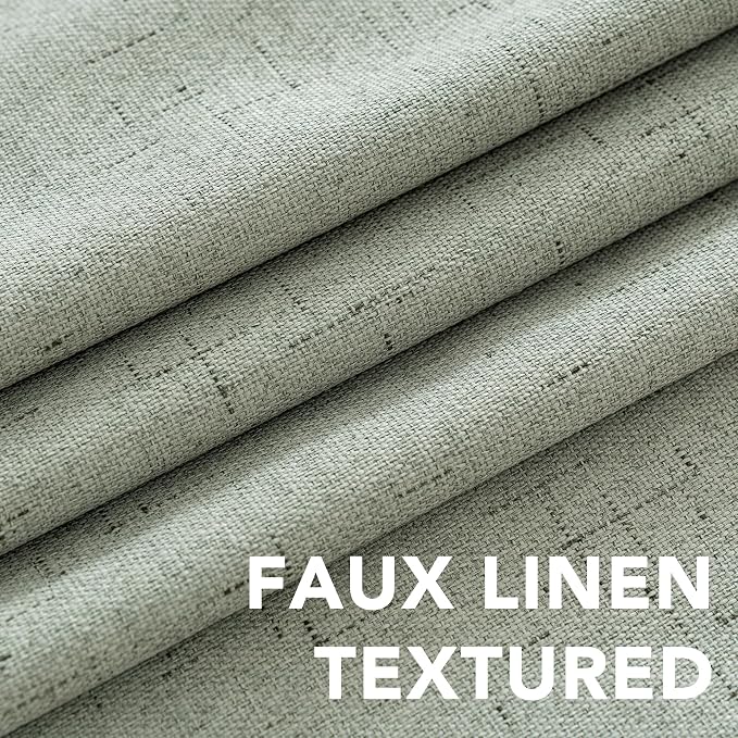H.VERSAILTEX Linen Blackout Curtains 45 Inches Long 100% Absolutely Blackout - Image 4