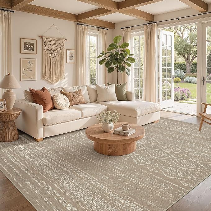 Nakagishi Area Rug Living Room Rugs: 9x12 Large Soft Machine Washable Boho - Image 2