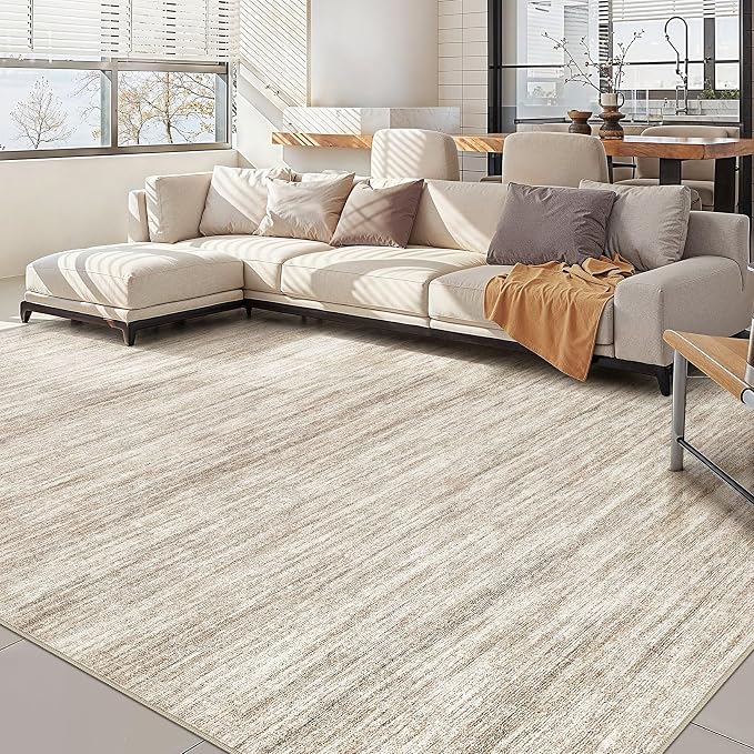 Nakagishi 9x12 Area Rugs Living Room: Washable Large Vintage Rug Neutral by NakagishiAreaRug