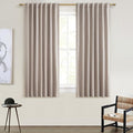QJmydeco Black Out Linen Boho Curtains 63 Inch Long, Living/Bedroom Curtains 63 by QJMYDECO