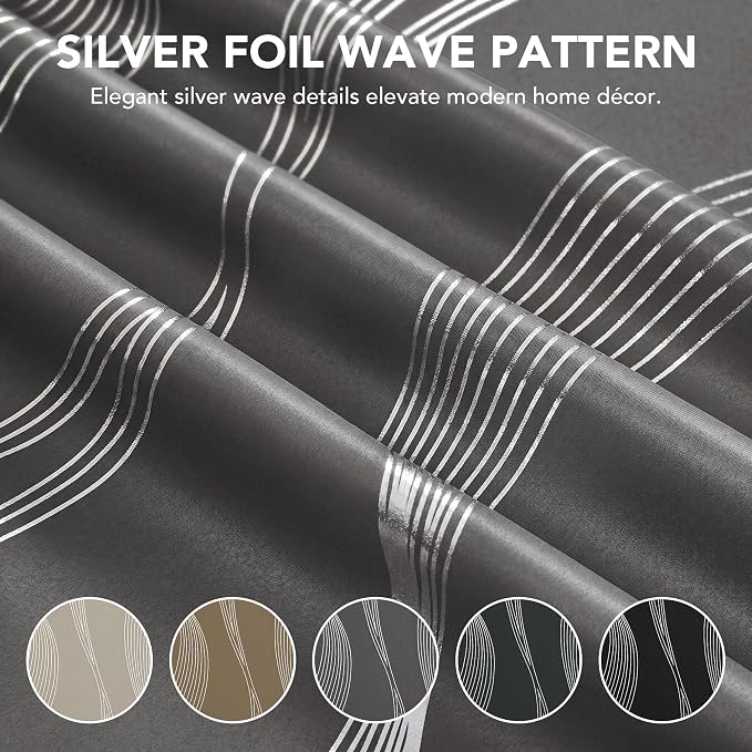 Deconovo Curtains for Living Room, Pattern Blackout Curtains 96 Inches Long | - Image 3