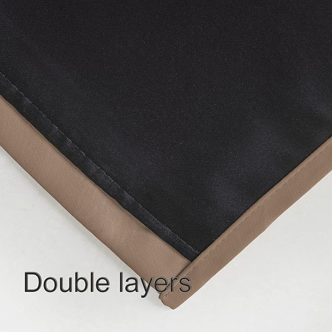 100% Blackout Curtains 40 x 63 Inch/Cappuccino Curtains 2 Panels - Image 6