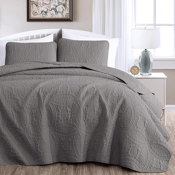 Chezmoi Collection Austin 3-piece Oversized Bedspread Coverlet Set - Image 2