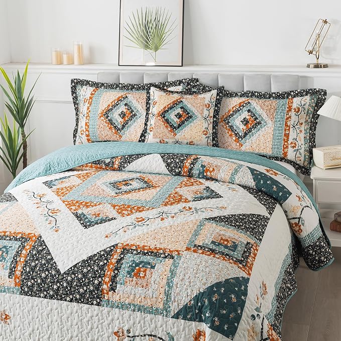 BEDIFANY Twin Size Bedspread Sets, Floral Cotton Lightweight Quilt Twin XL | - Image 4