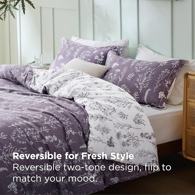 Bedsure Grayish Purple King Comforter Set - Image 2